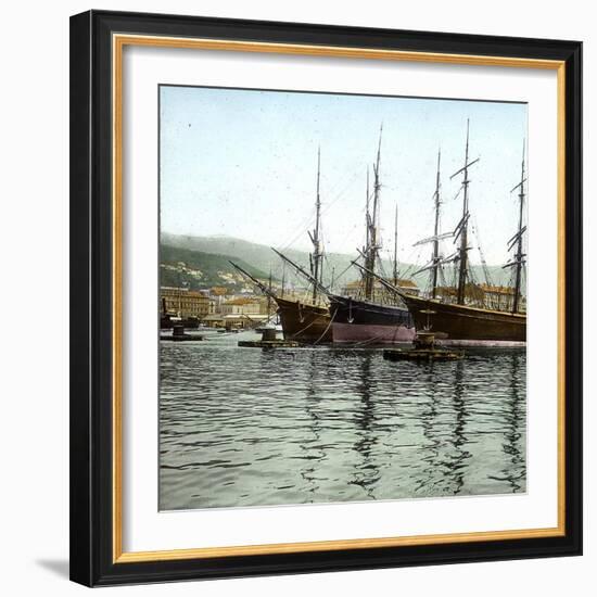 Trieste (Italy), the Port Seen from St, Charles' Jetty, Circa 18905-Leon, Levy et Fils-Framed Photographic Print