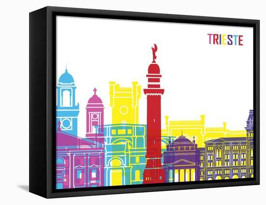 Trieste Skyline Pop-paulrommer-Framed Stretched Canvas