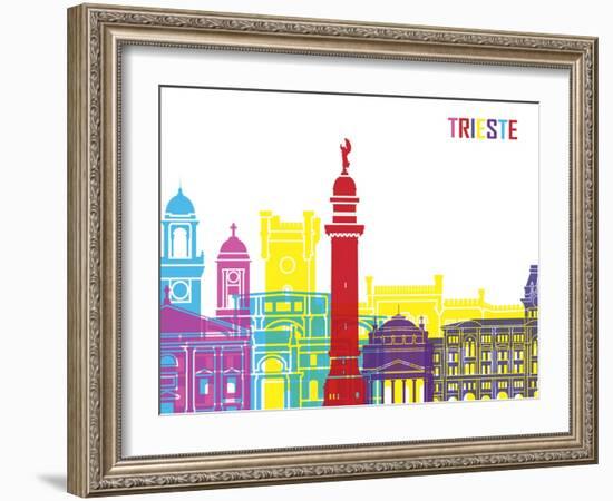 Trieste Skyline Pop-paulrommer-Framed Art Print