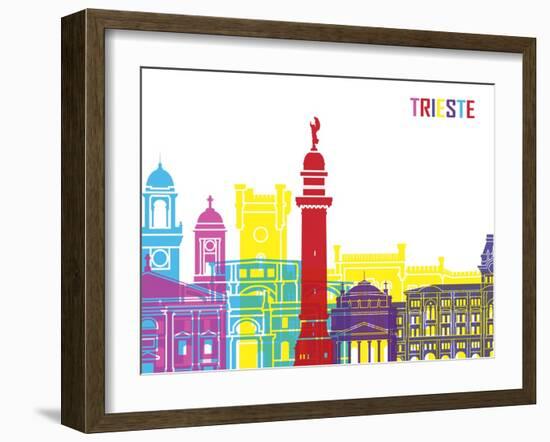 Trieste Skyline Pop-paulrommer-Framed Art Print