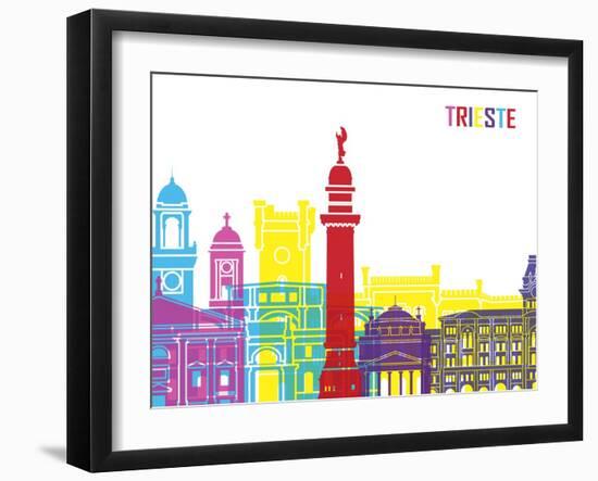 Trieste Skyline Pop-paulrommer-Framed Art Print