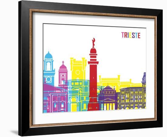 Trieste Skyline Pop-paulrommer-Framed Art Print