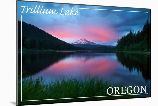 Trillium Lake, Oregon Sunset-Lantern Press-Mounted Art Print