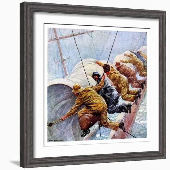 "Trim the Sails!,"March 18, 1933-Anton Otto Fischer-Framed Giclee Print