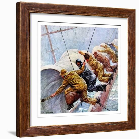 "Trim the Sails!,"March 18, 1933-Anton Otto Fischer-Framed Giclee Print