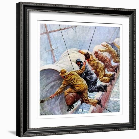 "Trim the Sails!,"March 18, 1933-Anton Otto Fischer-Framed Giclee Print