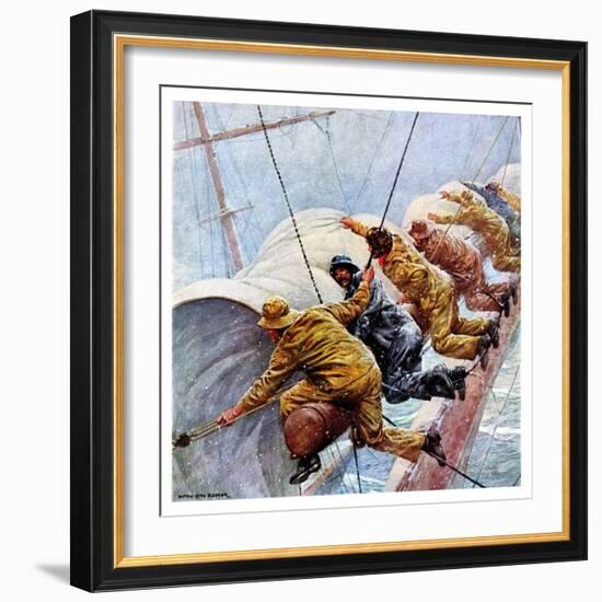 "Trim the Sails!,"March 18, 1933-Anton Otto Fischer-Framed Giclee Print