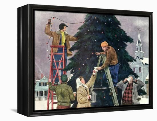 Trimming Christmas Tree, 1948-null-Framed Premier Image Canvas