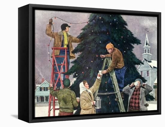 Trimming Christmas Tree, 1948-null-Framed Premier Image Canvas