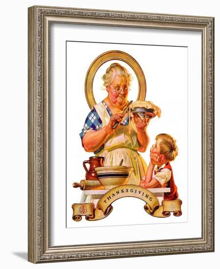 "Trimming the Pie,"November 23, 1935-Joseph Christian Leyendecker-Framed Giclee Print