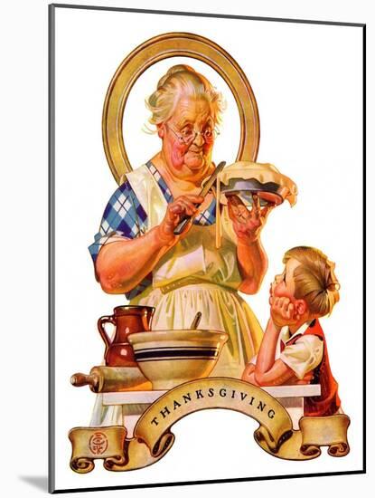 "Trimming the Pie,"November 23, 1935-Joseph Christian Leyendecker-Mounted Giclee Print