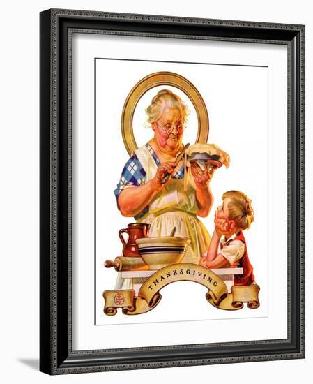 "Trimming the Pie,"November 23, 1935-Joseph Christian Leyendecker-Framed Giclee Print