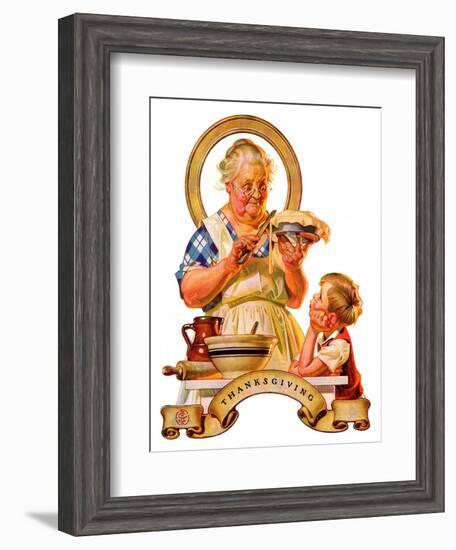 "Trimming the Pie,"November 23, 1935-Joseph Christian Leyendecker-Framed Giclee Print