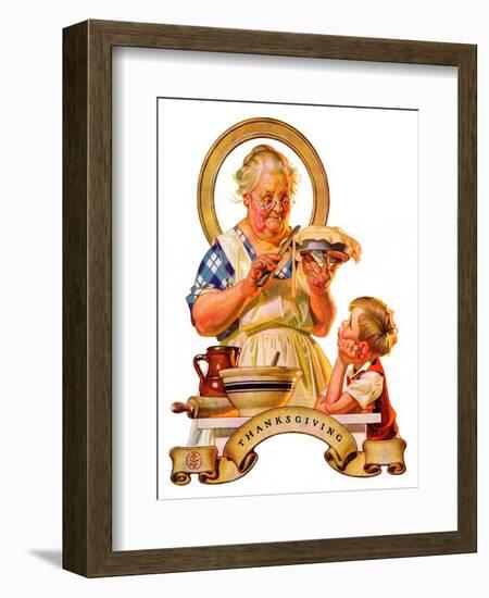 "Trimming the Pie,"November 23, 1935-Joseph Christian Leyendecker-Framed Giclee Print