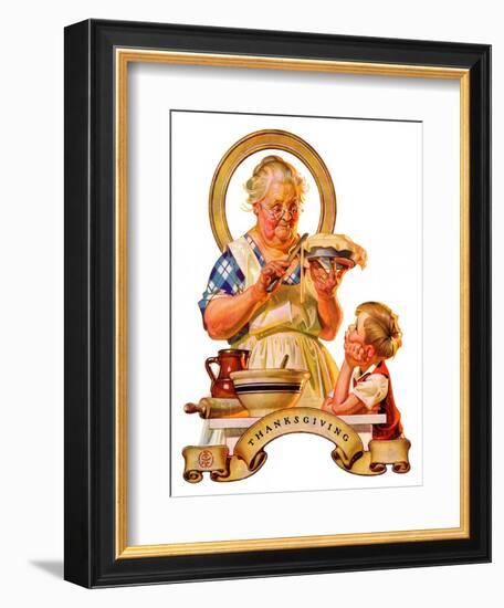 "Trimming the Pie,"November 23, 1935-Joseph Christian Leyendecker-Framed Giclee Print