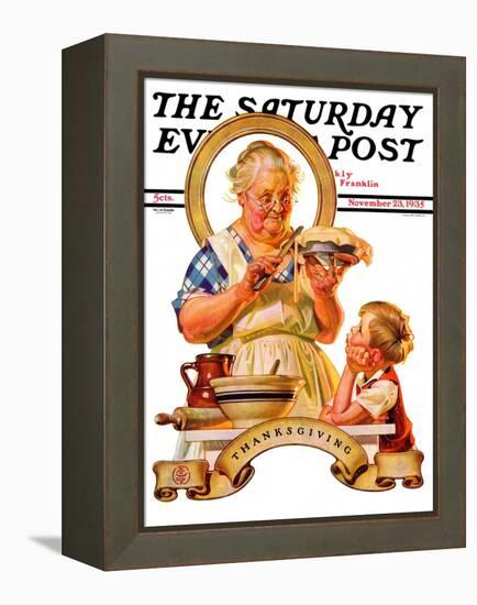 "Trimming the Pie," Saturday Evening Post Cover, November 23, 1935-Joseph Christian Leyendecker-Framed Premier Image Canvas