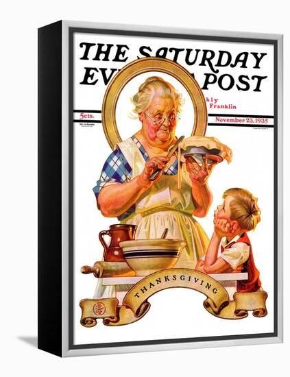 "Trimming the Pie," Saturday Evening Post Cover, November 23, 1935-Joseph Christian Leyendecker-Framed Premier Image Canvas