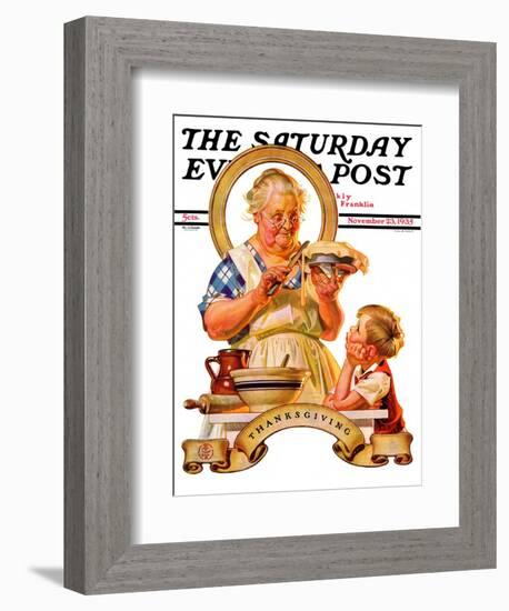 "Trimming the Pie," Saturday Evening Post Cover, November 23, 1935-Joseph Christian Leyendecker-Framed Giclee Print