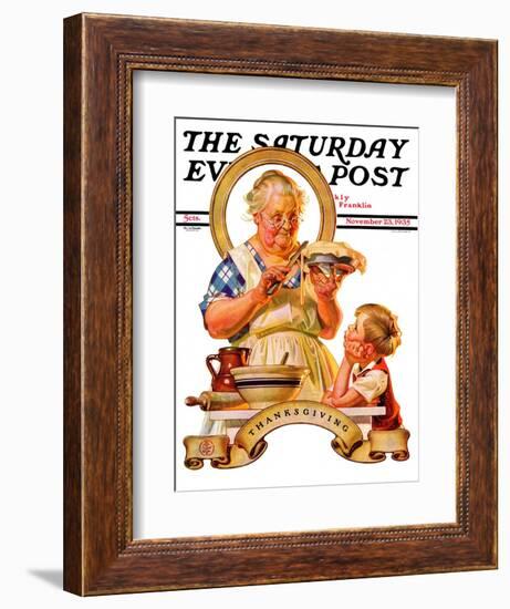 "Trimming the Pie," Saturday Evening Post Cover, November 23, 1935-Joseph Christian Leyendecker-Framed Giclee Print