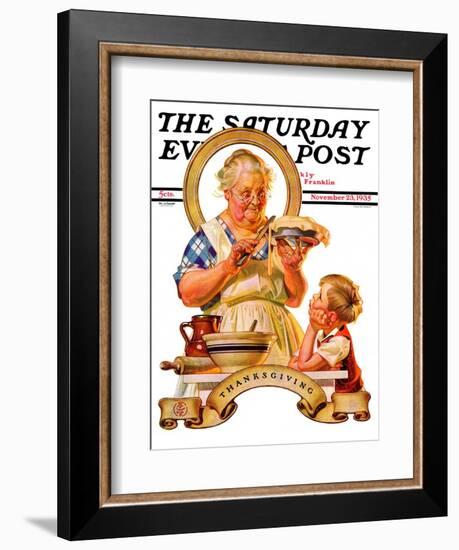 "Trimming the Pie," Saturday Evening Post Cover, November 23, 1935-Joseph Christian Leyendecker-Framed Giclee Print