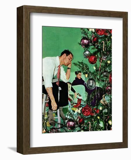 "Trimming the Tree," December 24, 1949-George Hughes-Framed Giclee Print