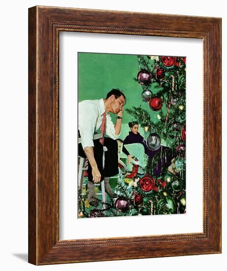 "Trimming the Tree," December 24, 1949-George Hughes-Framed Giclee Print