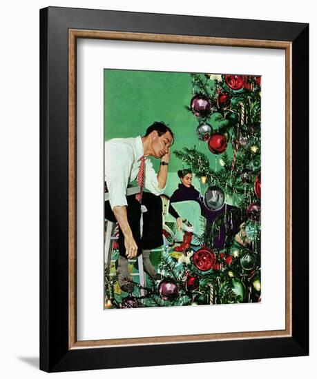 "Trimming the Tree," December 24, 1949-George Hughes-Framed Giclee Print