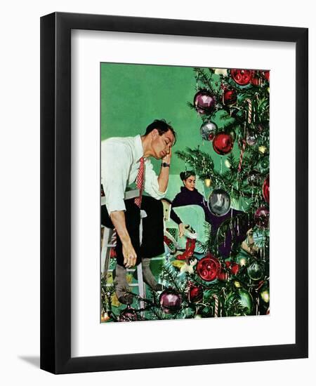 "Trimming the Tree," December 24, 1949-George Hughes-Framed Giclee Print