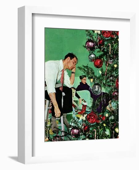 "Trimming the Tree," December 24, 1949-George Hughes-Framed Giclee Print