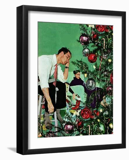 "Trimming the Tree," December 24, 1949-George Hughes-Framed Giclee Print