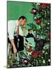 "Trimming the Tree," December 24, 1949-George Hughes-Mounted Giclee Print