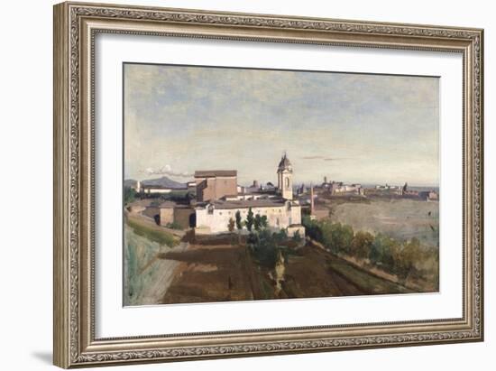 Trinita Dei Monti from the Villa Medici, C1830-1834-Jean-Baptiste-Camille Corot-Framed Giclee Print