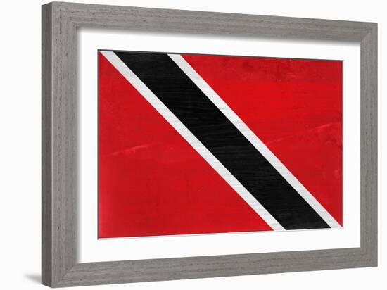 Trinitad And Tobago Flag Design with Wood Patterning - Flags of the World Series-Philippe Hugonnard-Framed Art Print