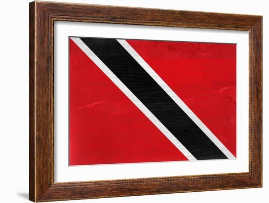 Trinitad And Tobago Flag Design with Wood Patterning - Flags of the World Series-Philippe Hugonnard-Framed Art Print