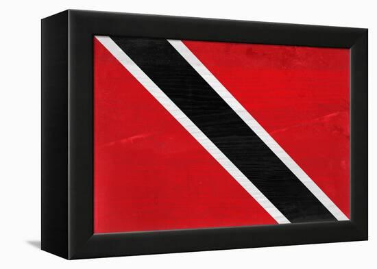 Trinitad And Tobago Flag Design with Wood Patterning - Flags of the World Series-Philippe Hugonnard-Framed Stretched Canvas