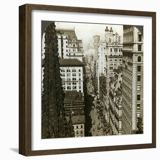 Trinity Church and Broadway, New York, Usa-Underwood & Underwood-Framed Photographic Print