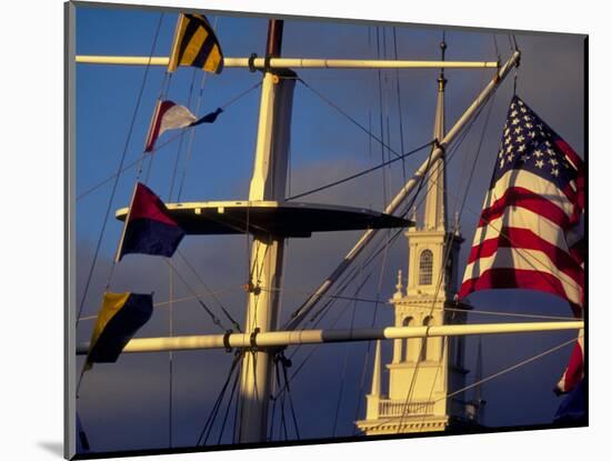 Trinity Church Behind Flags at Bowen's Wharf, Newport, Rhode Island, USA-Alexander Nesbitt-Mounted Photographic Print