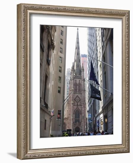 Trinity Church, Broadway and Wall Street-Amanda Hall-Framed Photographic Print