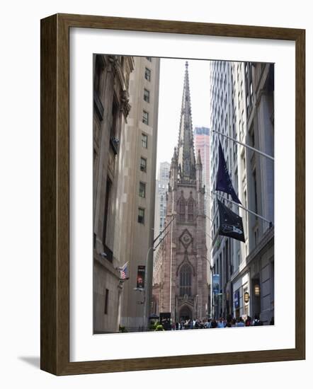 Trinity Church, Broadway and Wall Street-Amanda Hall-Framed Photographic Print