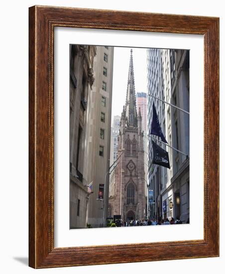 Trinity Church, Broadway and Wall Street-Amanda Hall-Framed Photographic Print