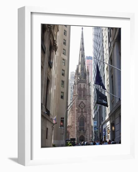 Trinity Church, Broadway and Wall Street-Amanda Hall-Framed Photographic Print