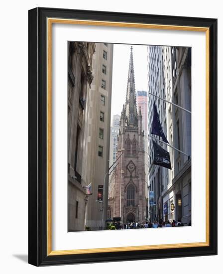 Trinity Church, Broadway and Wall Street-Amanda Hall-Framed Photographic Print