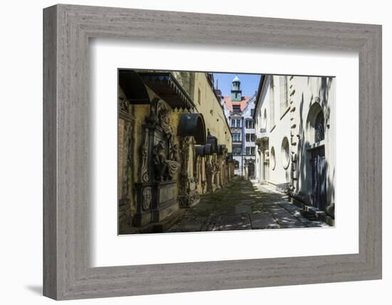 Trinity Church's Cemetery Grave Markers, Church of the Holy Trinity, Regensburg, Bavaria, Germany-Michael Runkel-Framed Photographic Print