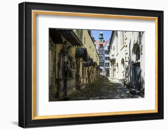 Trinity Church's Cemetery Grave Markers, Church of the Holy Trinity, Regensburg, Bavaria, Germany-Michael Runkel-Framed Photographic Print