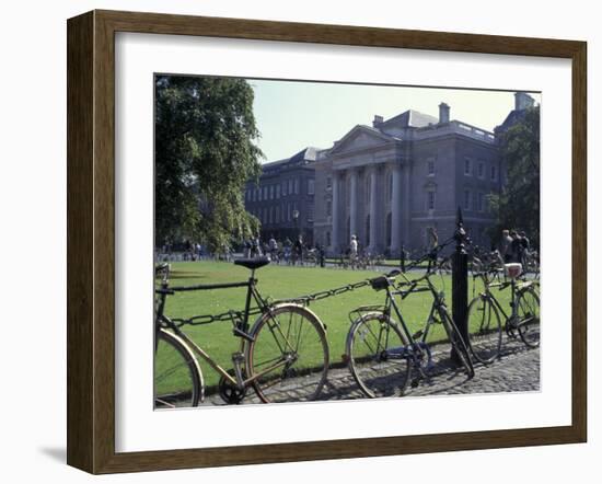Trinity College and bicycles, Dublin, Ireland-Alan Klehr-Framed Photographic Print
