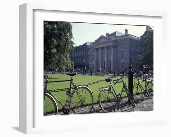 Trinity College and bicycles, Dublin, Ireland-Alan Klehr-Framed Photographic Print