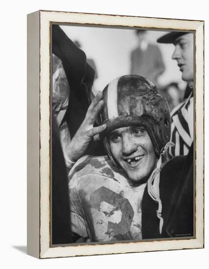 Trinity College Football Player Charles Sticka-Grey Villet-Framed Premier Image Canvas