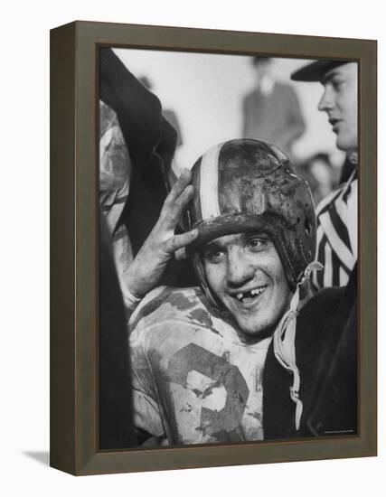 Trinity College Football Player Charles Sticka-Grey Villet-Framed Premier Image Canvas