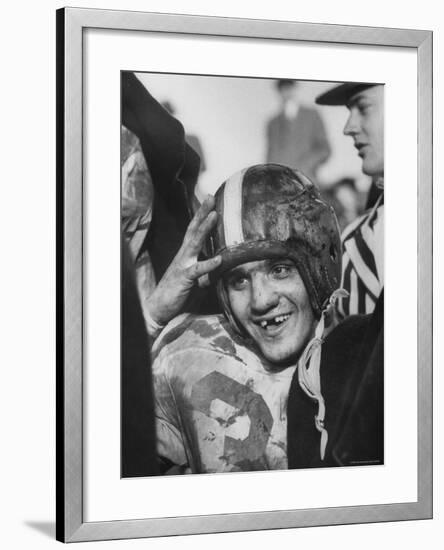 Trinity College Football Player Charles Sticka-Grey Villet-Framed Premium Photographic Print