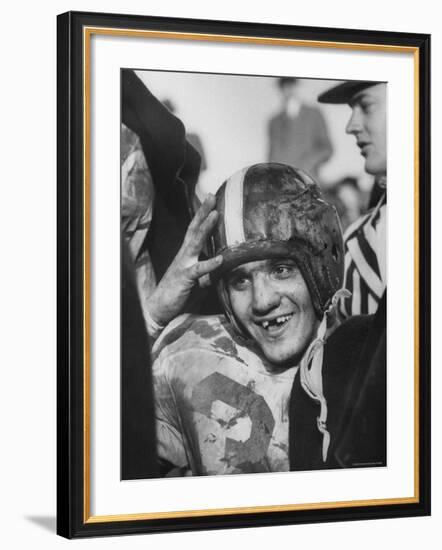 Trinity College Football Player Charles Sticka-Grey Villet-Framed Premium Photographic Print